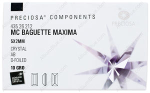 PRECIOSA Baguette MXM 5x2 crystal DF AB factory pack