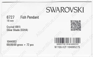 SWAROVSKI 6727 18MM CRYSTAL SILVSHADE factory pack