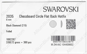 SWAROVSKI 2035 6MM BLACK DIAMOND M HF factory pack