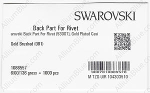 SWAROVSKI 53007 081 BACKPART BRASS 8MM factory pack