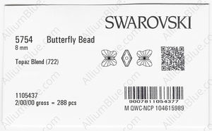 SWAROVSKI 5754 8MM TOPAZ BLEND factory pack