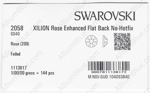 SWAROVSKI 2058 SS 40 ROSE F factory pack