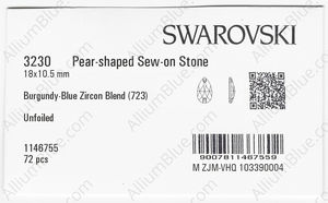 SWAROVSKI 3230 18X10.5MM BURG.-BL. ZIRCON BL. factory pack