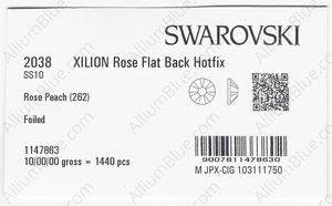SWAROVSKI 2038 SS 10 ROSE PEACH A HF factory pack