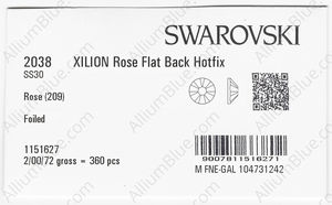 SWAROVSKI 2038 SS 30 ROSE A HF factory pack