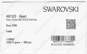 SWAROVSKI 4813/3 6.5X6MM ROSE GG factory pack