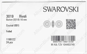 SWAROVSKI 3019 16MM CRYSTAL F factory pack