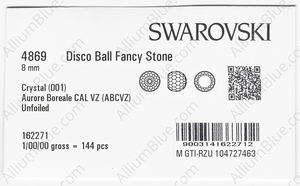 SWAROVSKI 4869 8MM CRYSTAL AB/CALVZ factory pack