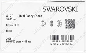 SWAROVSKI 4120 18X13MM CRYSTAL F factory pack