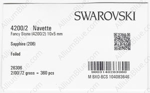 SWAROVSKI 4200/2 10X5MM SAPPHIRE GG factory pack