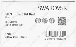 SWAROVSKI 5003 6MM CRYSTAL AB factory pack