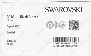 SWAROVSKI 3018 18MM CRYSTAL factory pack
