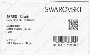 SWAROVSKI 4678/G 8MM CRYSTAL GOL.SHADOW F factory pack