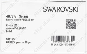 SWAROVSKI 4678/G 23MM CRYSTAL ANTIQUPINK F factory pack