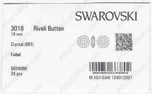 SWAROVSKI 3018 18MM CRYSTAL F factory pack