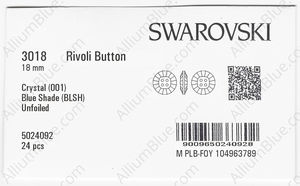 SWAROVSKI 3018 18MM CRYSTAL BL.SHADE factory pack
