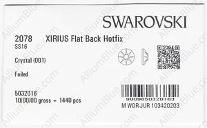 SWAROVSKI 2078 SS 16 CRYSTAL A HF factory pack
