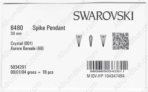 SWAROVSKI 6480 39MM CRYSTAL AB factory pack
