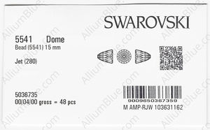 SWAROVSKI 5541 15MM JET factory pack