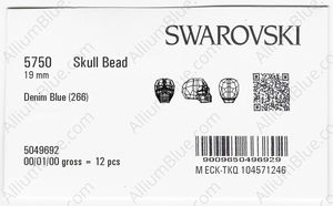 SWAROVSKI 5750 19MM DENIM BLUE factory pack