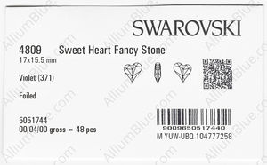 SWAROVSKI 4809 17X15.5MM VIOLET F factory pack