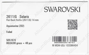 SWAROVSKI 2611/G 14MM AQUAMARINE M HF factory pack