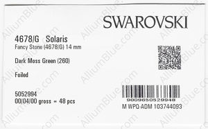 SWAROVSKI 4678/G 14MM DARK MOSS GREEN F factory pack
