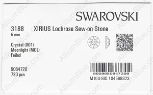 SWAROVSKI 3188 5MM CRYSTAL MOONLIGHT F factory pack