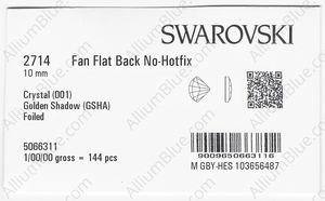 SWAROVSKI 2714 10MM CRYSTAL GOL.SHADOW F factory pack