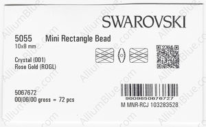 SWAROVSKI 5055 10X8MM CRYSTAL ROSE GOLD factory pack