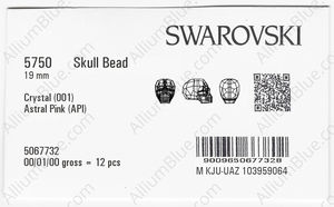 SWAROVSKI 5750 19MM CRYSTAL ASTRALPINK factory pack