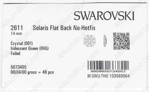 SWAROVSKI 2611 14MM CRYSTAL IRIDESGR F factory pack
