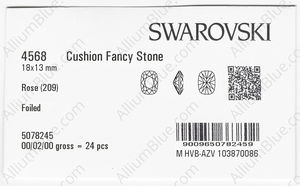 SWAROVSKI 4568 18X13MM ROSE F factory pack