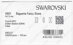 SWAROVSKI 4501 5X2.5MM CRYSTAL GOL.SHADOW F factory pack
