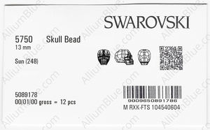 SWAROVSKI 5750 13MM SUN factory pack