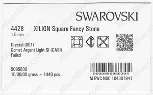 SWAROVSKI 4428 1.5MM CRYSTAL CAL'SI' F factory pack