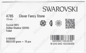 SWAROVSKI 4785 19MM CRYSTAL GOL.SHADOW F factory pack