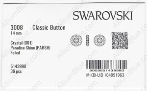 SWAROVSKI 3008 14MM CRYSTAL PARADSH F factory pack