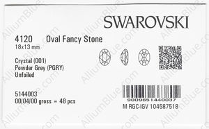 SWAROVSKI 4120 18X13MM CRYSTAL POWGREY factory pack