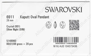 SWAROVSKI 6911 26MM CRYSTAL SILVNIGHT factory pack