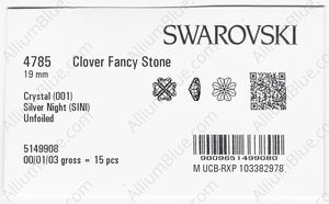 SWAROVSKI 4785 19MM CRYSTAL SILVNIGHT factory pack