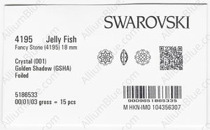 SWAROVSKI 4195 18MM CRYSTAL GOL.SHADOW F factory pack
