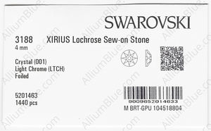 SWAROVSKI 3188 4MM CRYSTAL LTCHROME F factory pack
