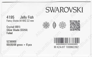 SWAROVSKI 4195 22MM CRYSTAL SILVSHADE F factory pack