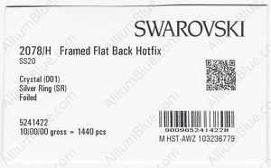 SWAROVSKI 2078/H SS 20 CRYSTAL A HF SR factory pack