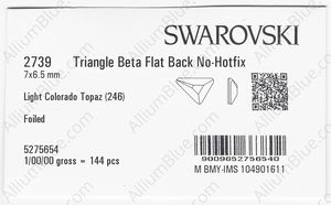 SWAROVSKI 2739 7X6.5MM LIGHT COLORADO TOPAZ F factory pack