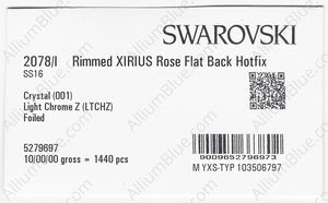 SWAROVSKI 2078/I SS 16 CRYSTAL LTCHROMEZ A HF factory pack
