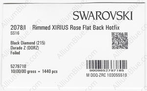 SWAROVSKI 2078/I SS 16 BLACK DIAMOND DORADOZ A HF factory pack