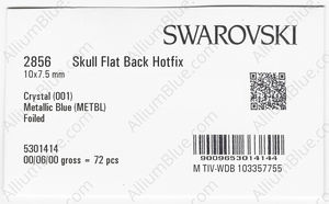 SWAROVSKI 2856 10X7.5MM CRYSTAL MET.BLUE M HF factory pack