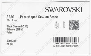 SWAROVSKI 3230 28X17MM BLACK DIAMOND SHIMMER F factory pack